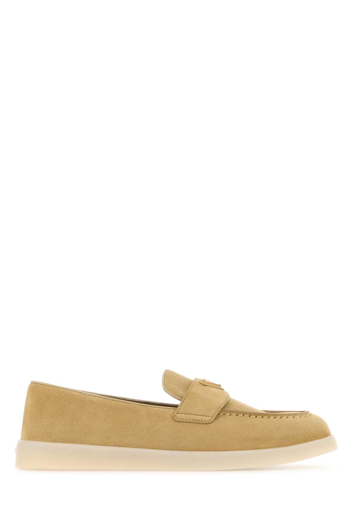 Prada Women Beige Suede Loafers PRADA