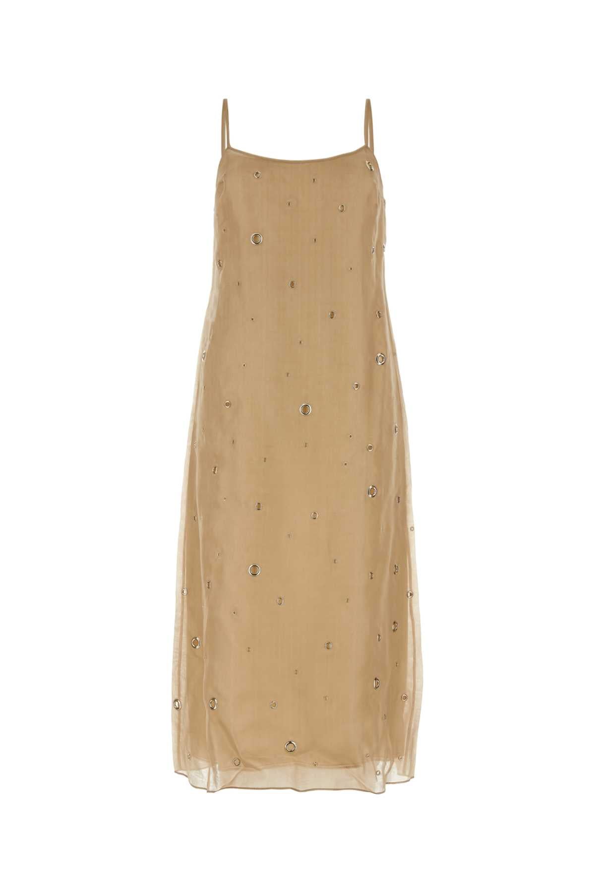 Prada Women Beige Organza Dress PRADA