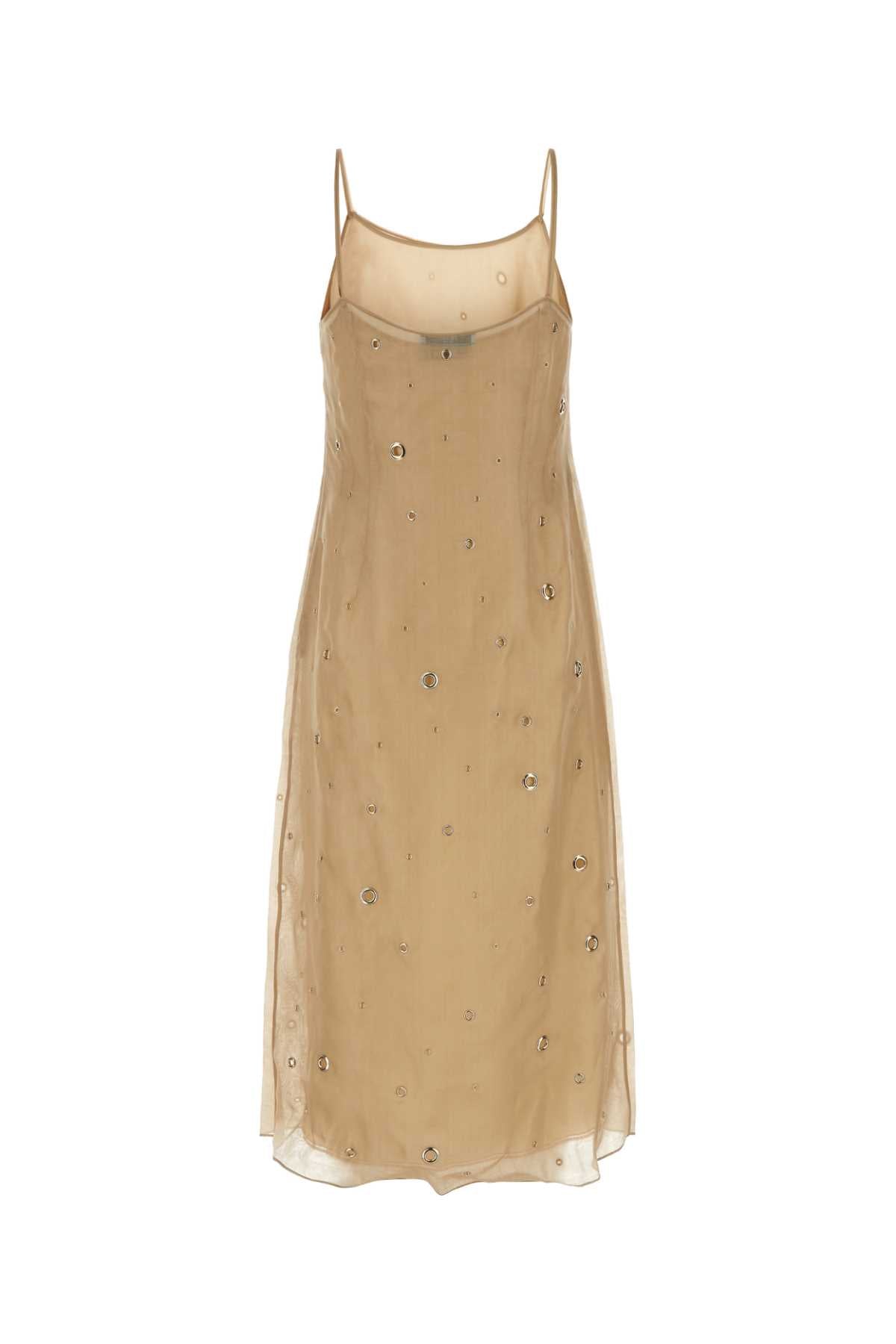 Prada Women Beige Organza Dress PRADA