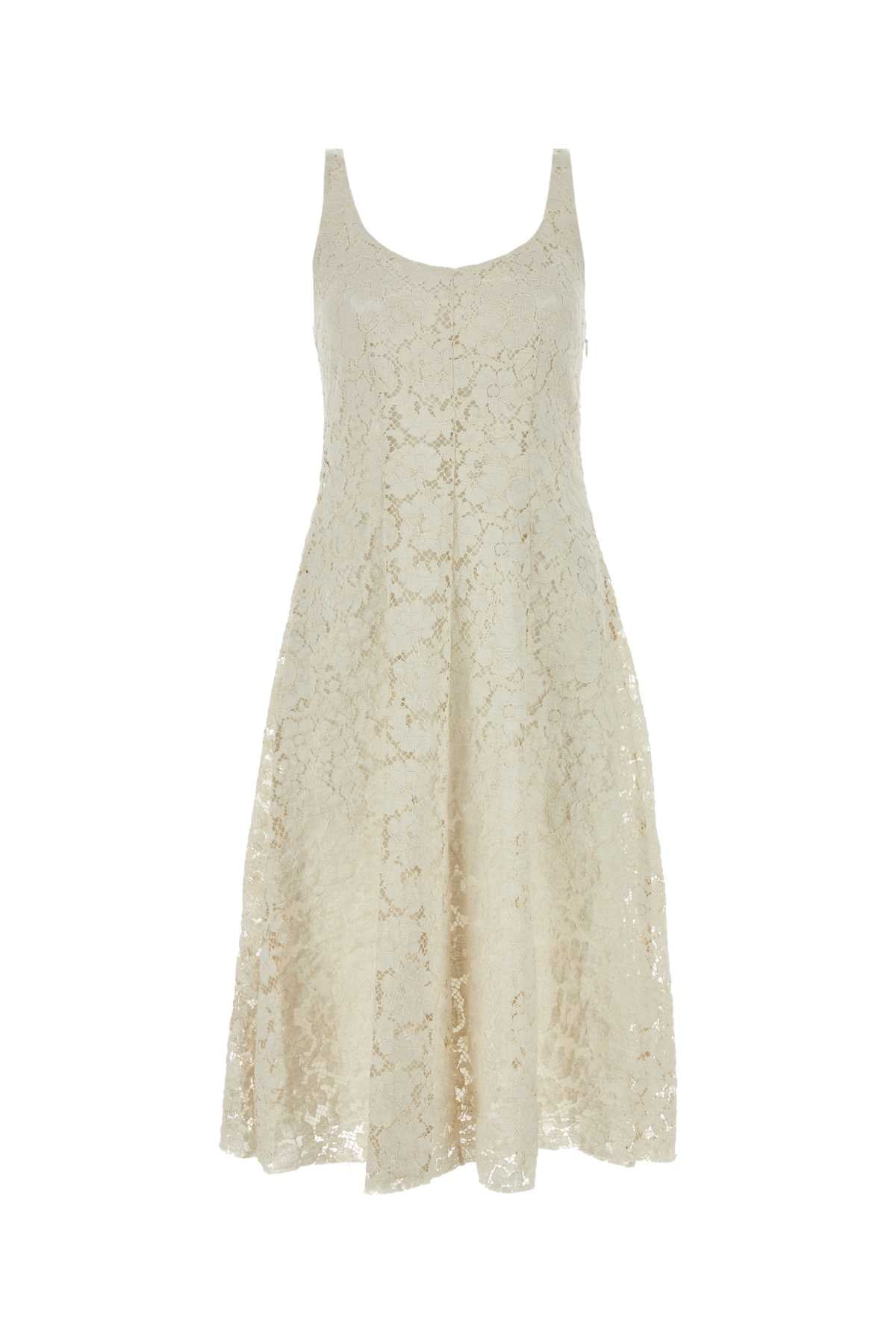 Prada Women Ivory Lace Dress PRADA