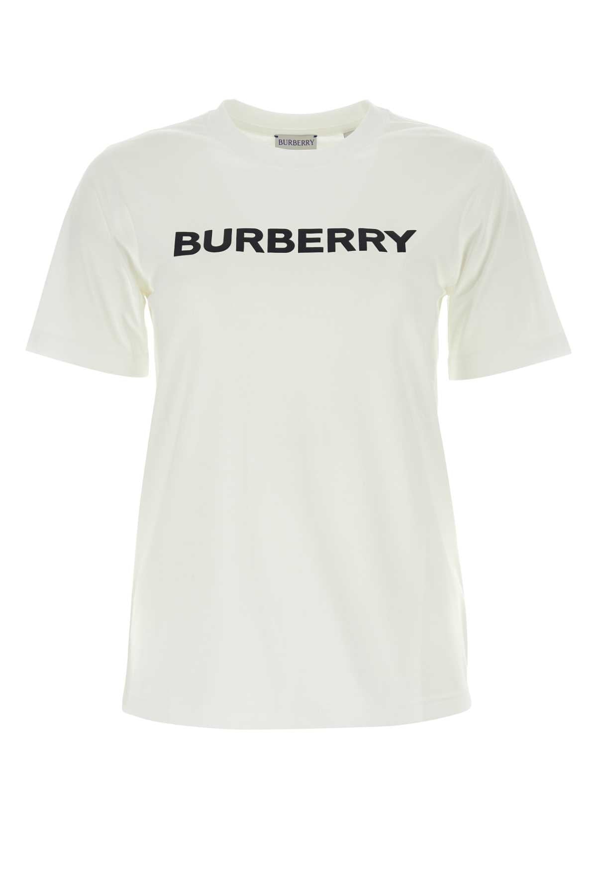 Burberry Women White Cotton T-Shirt BURBERRY