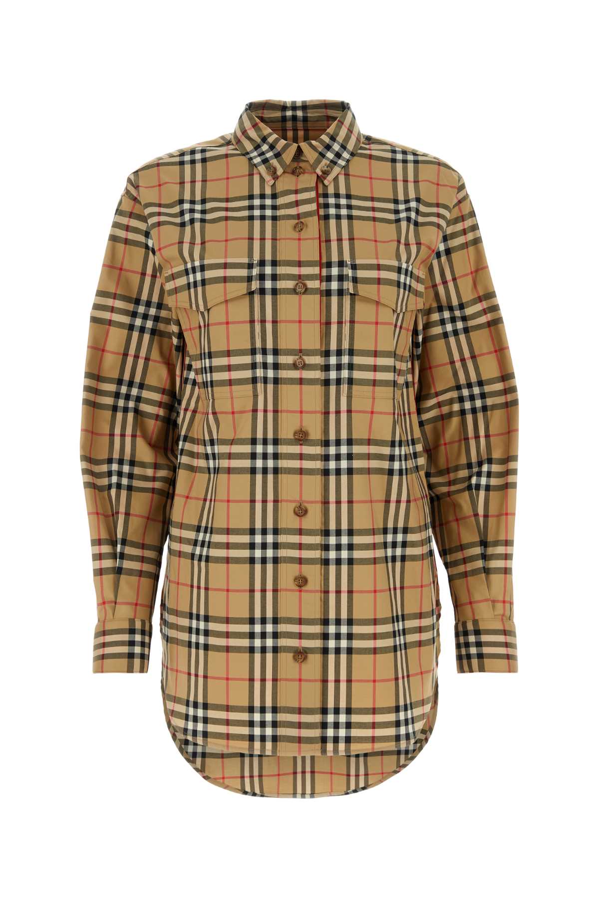 Burberry Women Embroidered Stretch Cotton Shirt BURBERRY