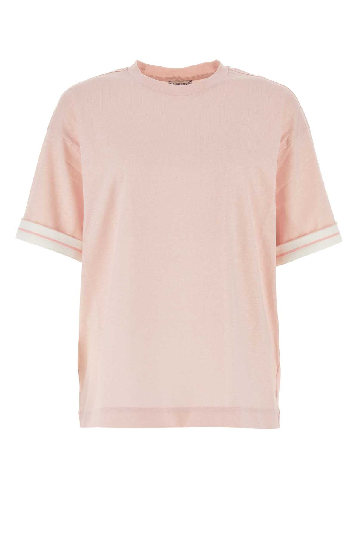 Burberry Women Pink Cotton Oversize T-Shirt BURBERRY