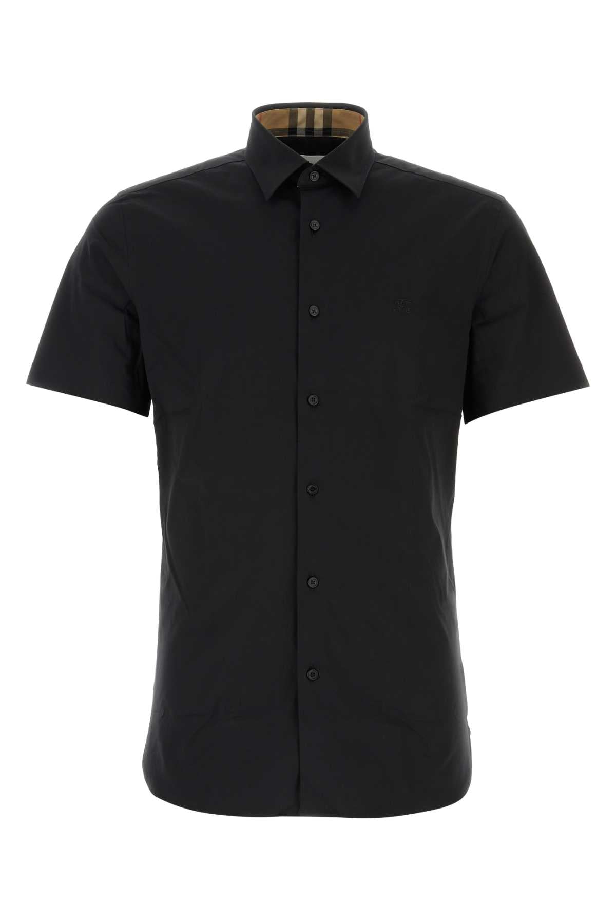 Burberry Men Black Stretch Poplin Shirt BURBERRY
