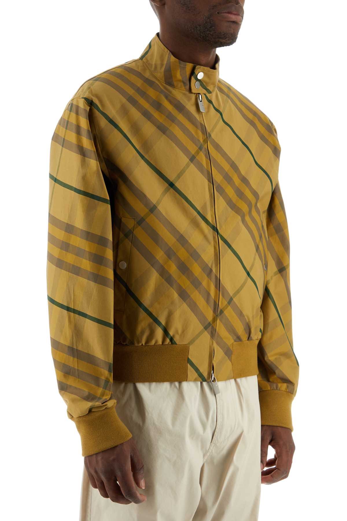 Burberry Men Embroidered Cotton Bomber Jacket BURBERRY