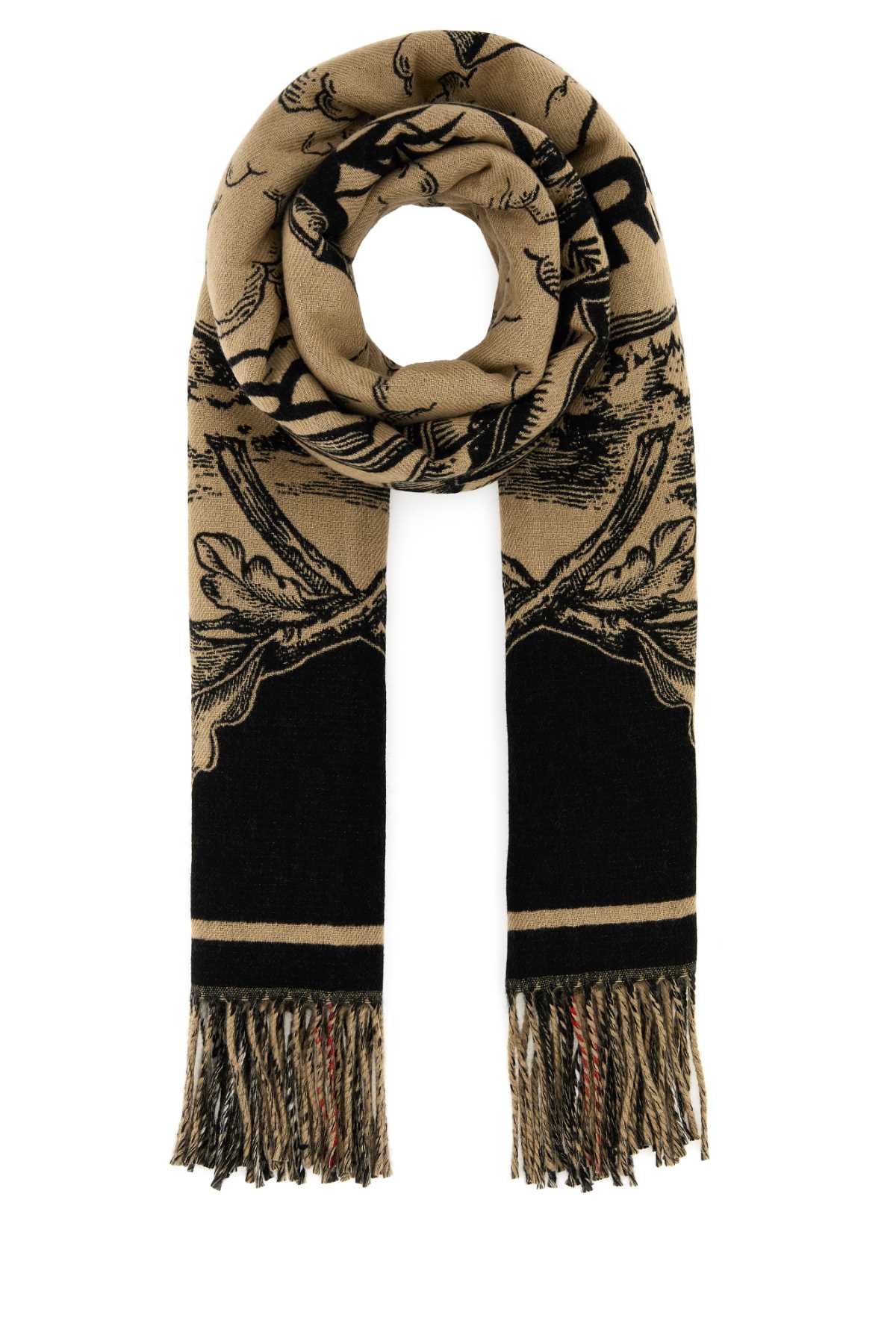 Burberry Unisex Embroidered Cashmere Scarf BURBERRY