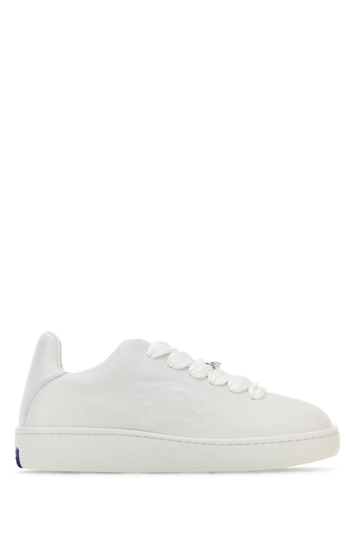 Burberry Women White Leather Box Sneakers BURBERRY