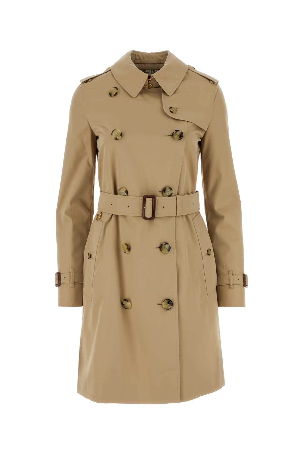 Burberry Women Beige Cotton Trench Coat BURBERRY