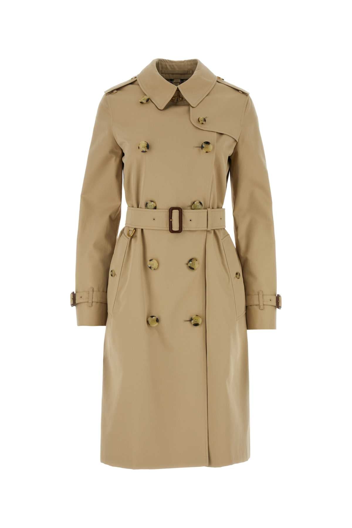 Burberry Women Beige Cotton Trench Coat BURBERRY