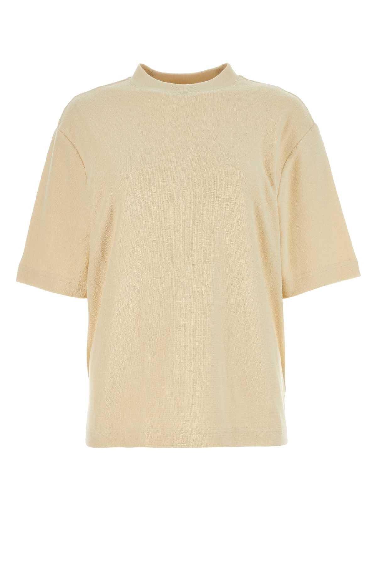 Burberry Women Cream Terry Fabric Oversize T-Shirt BURBERRY