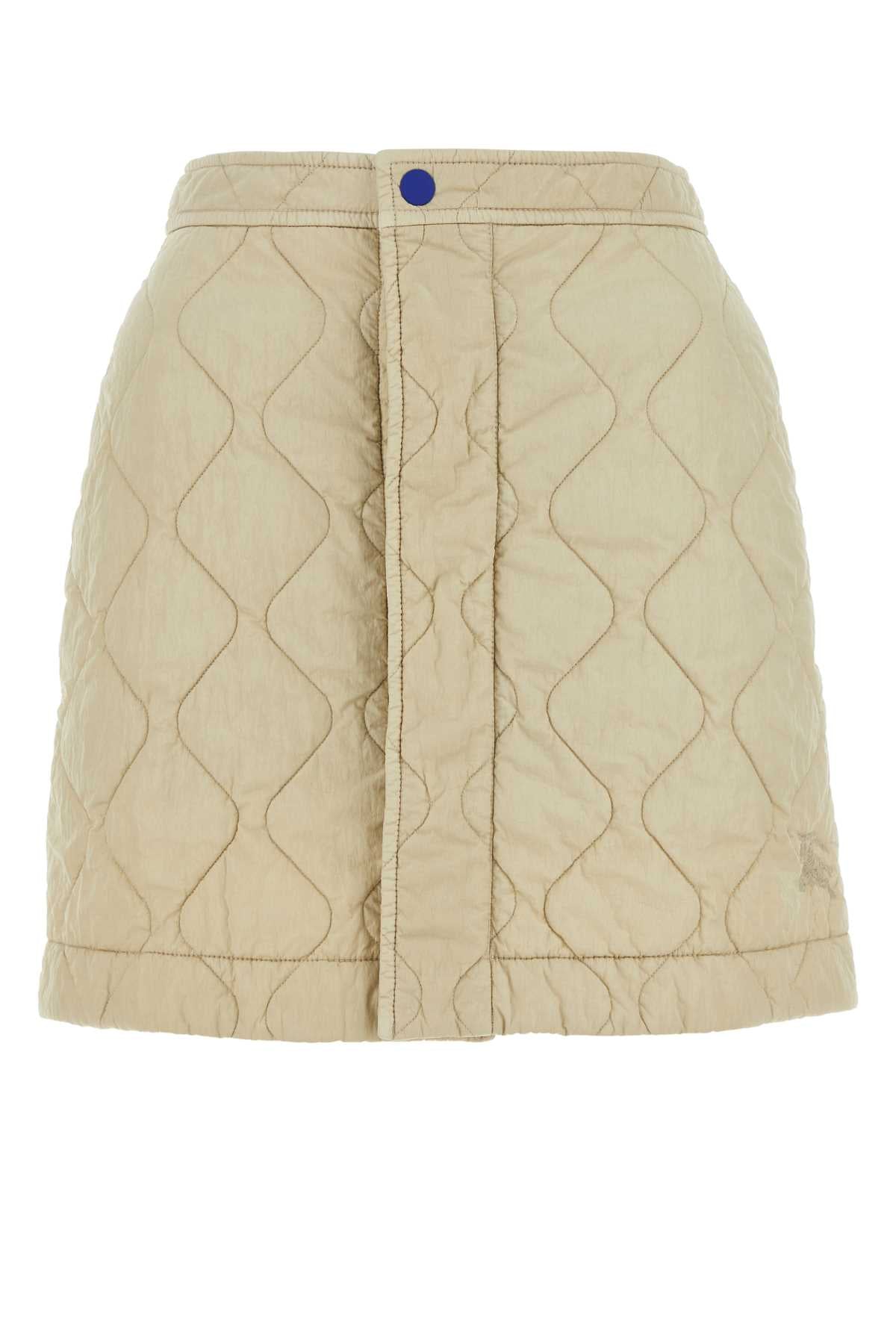 Burberry Women Sand Nylon Mini Skirt BURBERRY