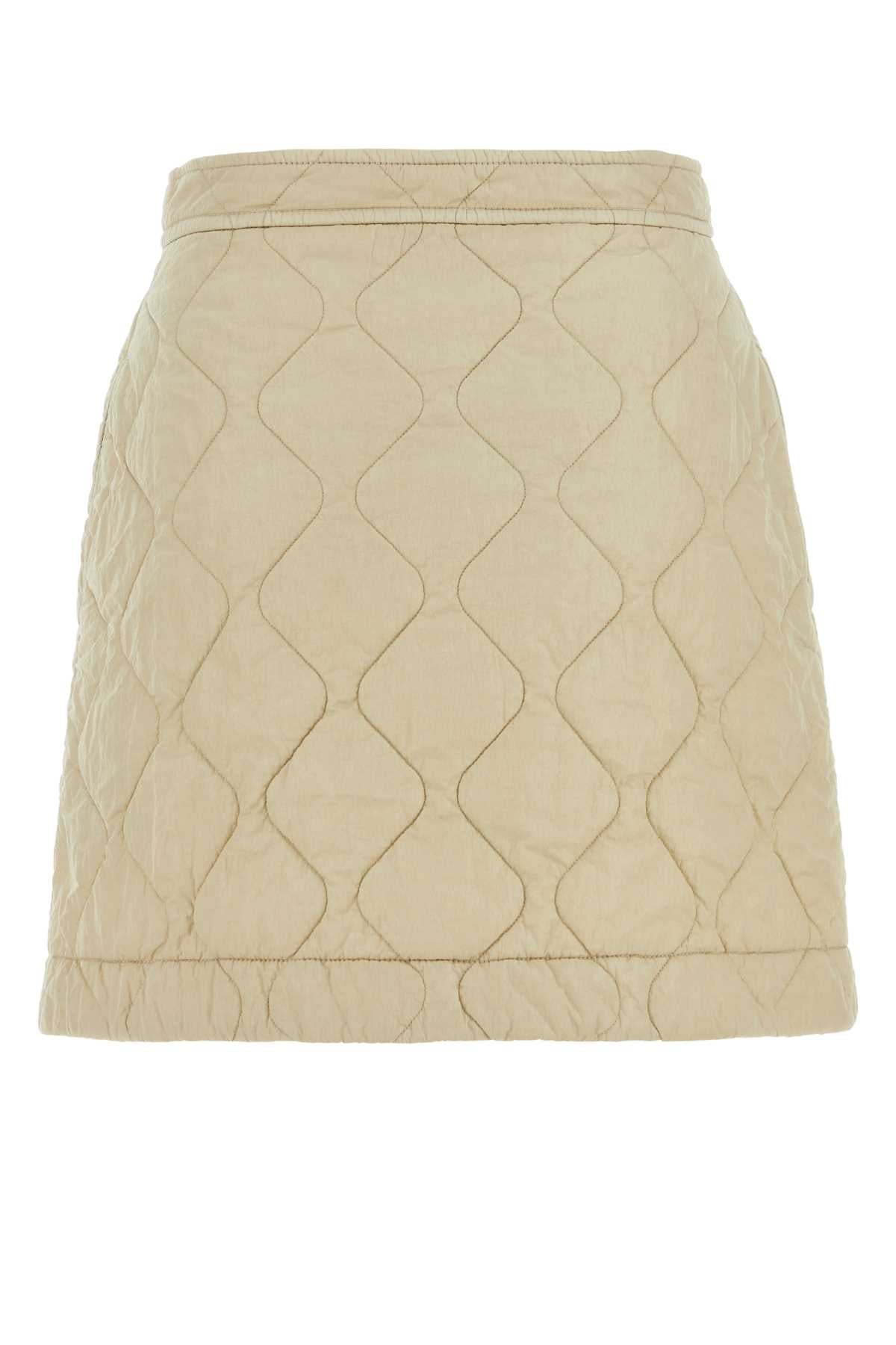 Burberry Women Sand Nylon Mini Skirt BURBERRY