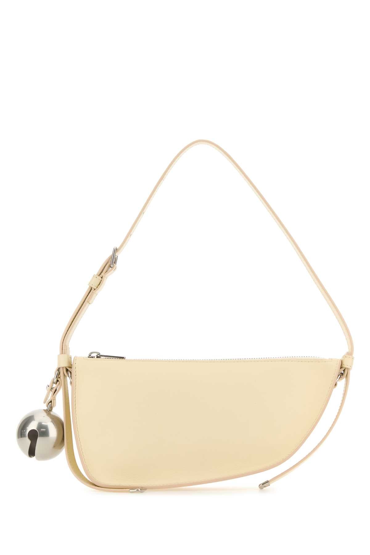 Burberry Women Cream Leather Shield Mini Shoulder Bag BURBERRY