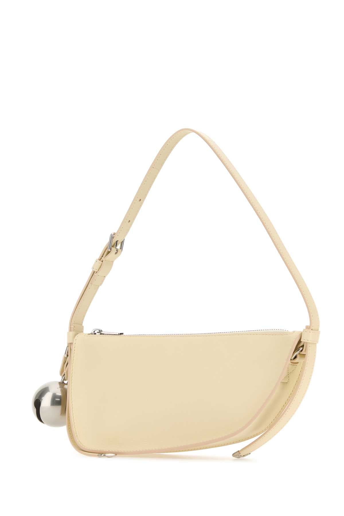 Burberry Women Cream Leather Shield Mini Shoulder Bag BURBERRY