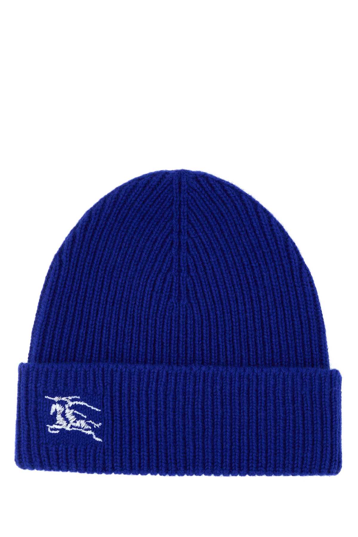 Burberry Women Electric Blue Cashmere Beanie Hat BURBERRY