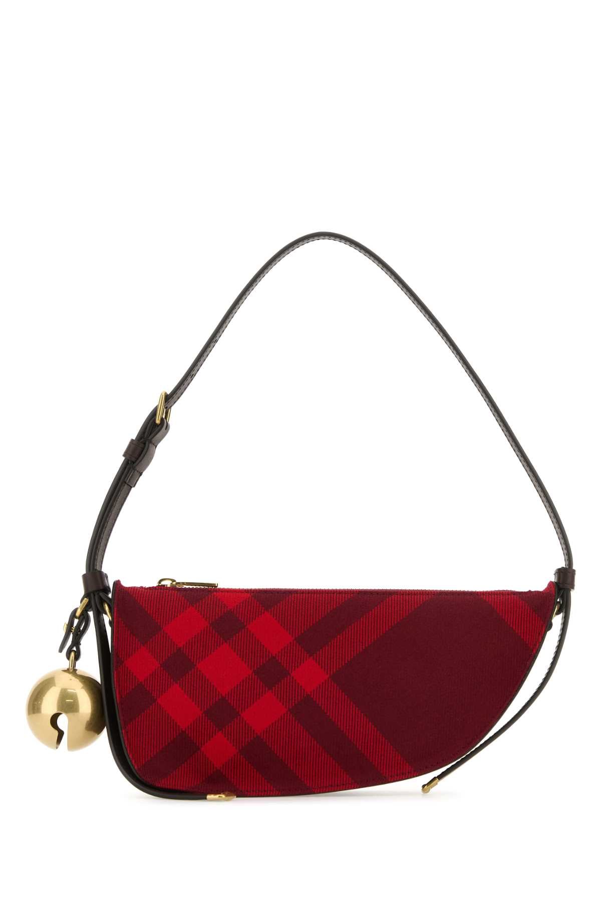 Burberry Women Embroidered Canvas Mini Shield Shoulder Bag BURBERRY
