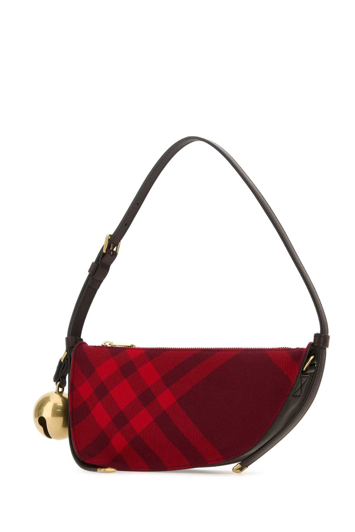 Burberry Women Embroidered Canvas Mini Shield Shoulder Bag BURBERRY