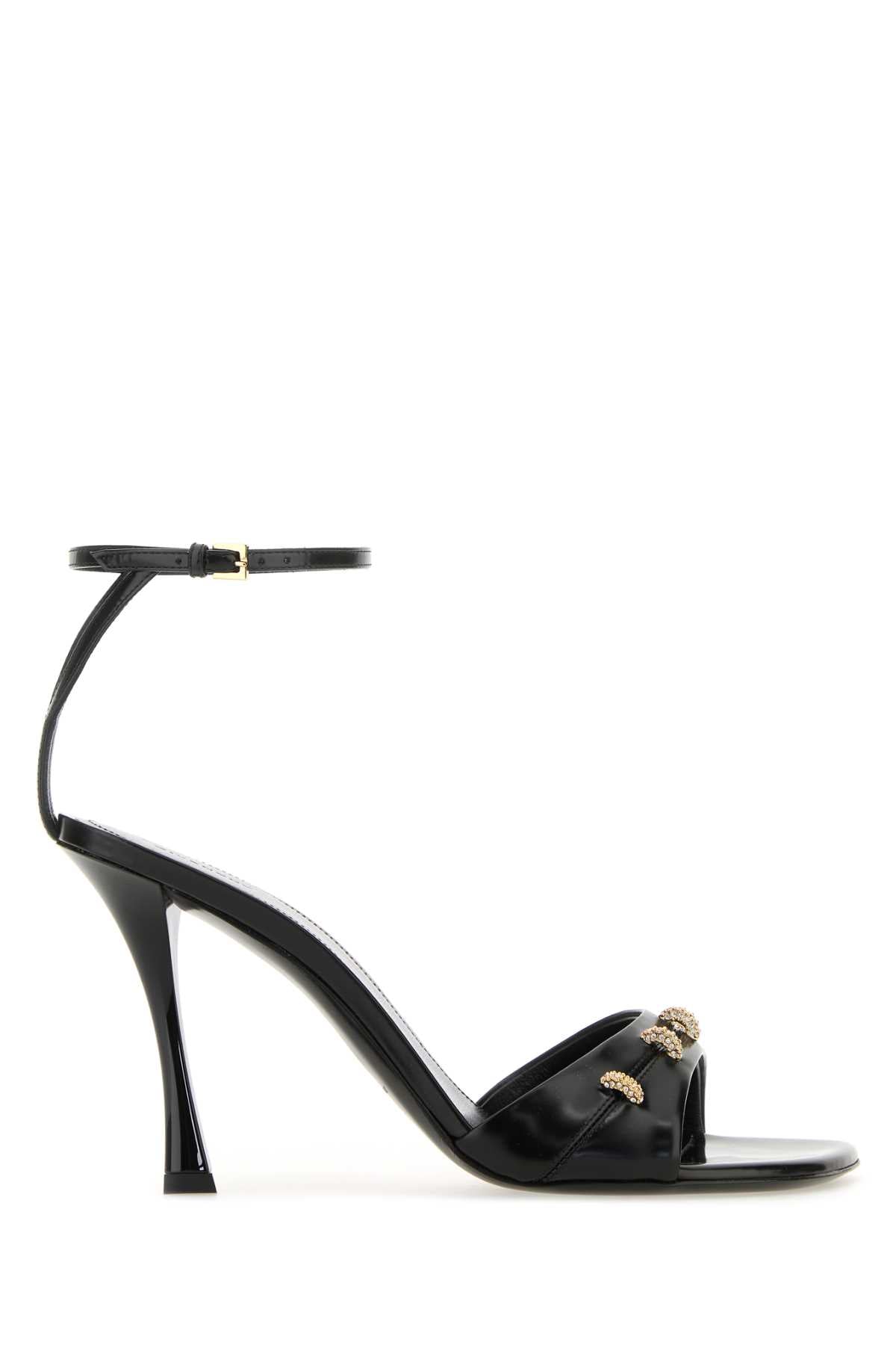 Givenchy Women Black Leather Stitch Sandals GIVENCHY