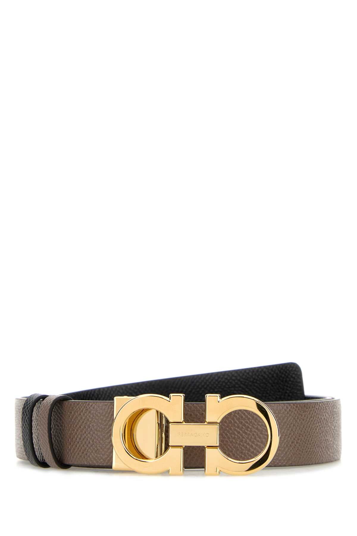 Salvatore Ferragamo Women Mud Leather Reversible Belt FERRAGAMO