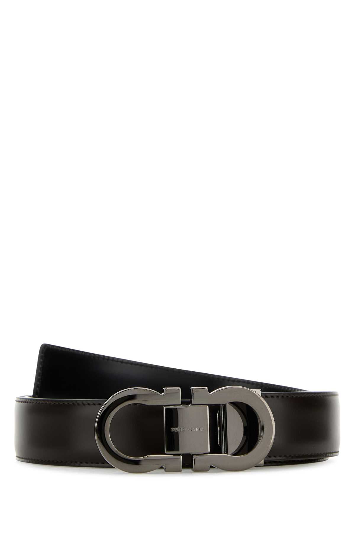 Salvatore Ferragamo Men Dark Brown Leather Reversible Belt FERRAGAMO