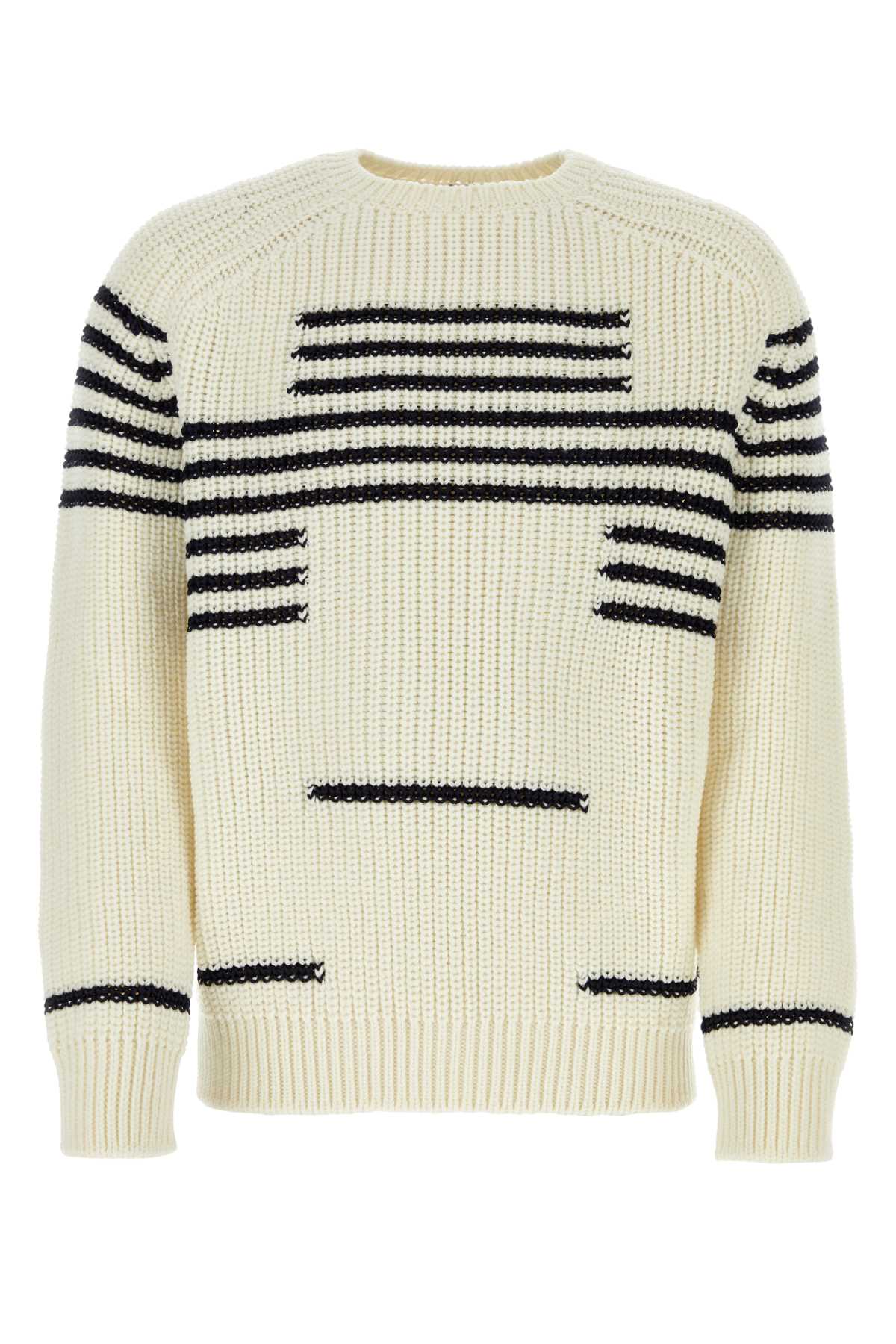 Loewe Men Ivory Wool Blend Sweater LOEWE