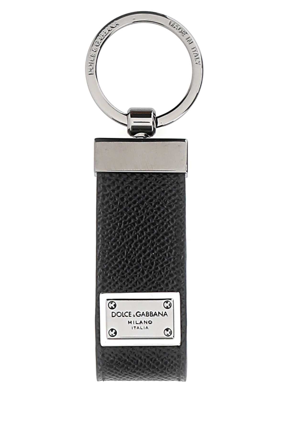 Dolce & Gabbana Men Black Leather Key Ring DOLCE & GABBANA