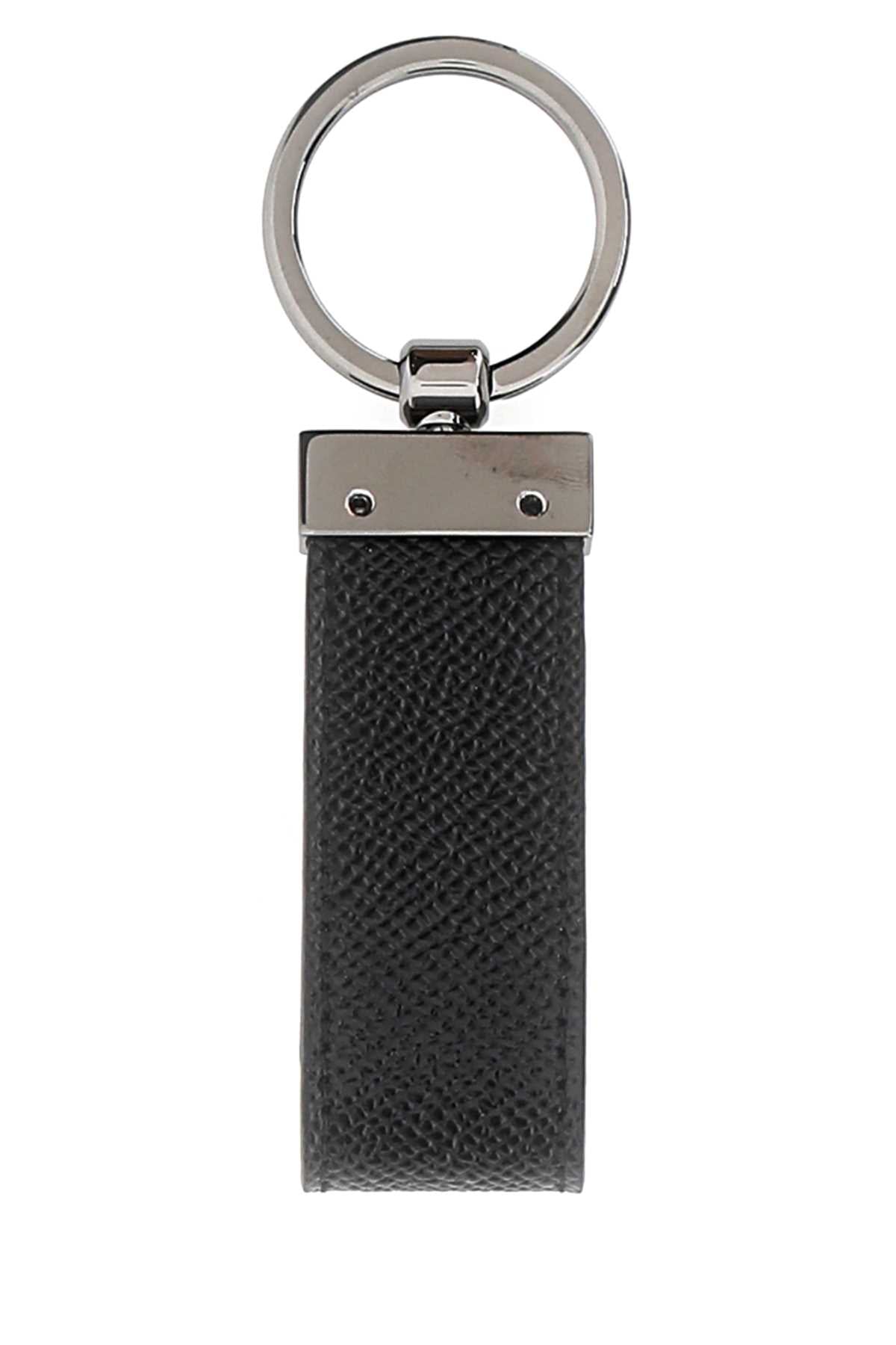 Dolce & Gabbana Men Black Leather Key Ring DOLCE & GABBANA