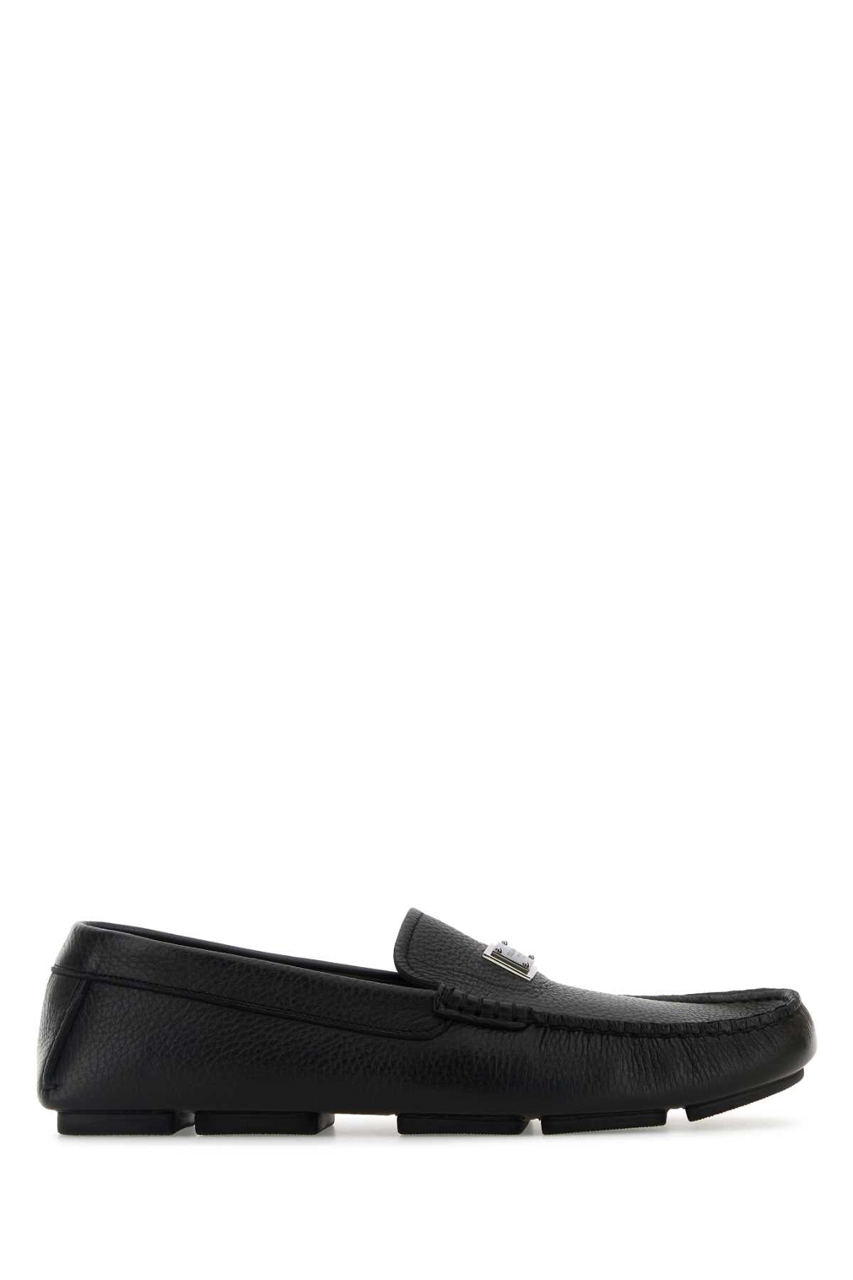 Dolce & Gabbana Men Black Leather Loafers DOLCE & GABBANA