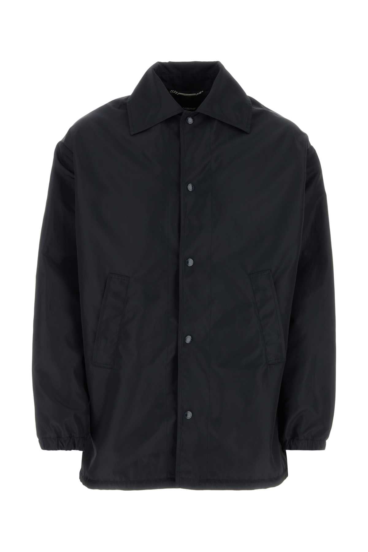 Dolce & Gabbana Men Midnight Blue Nylon Jacket DOLCE & GABBANA