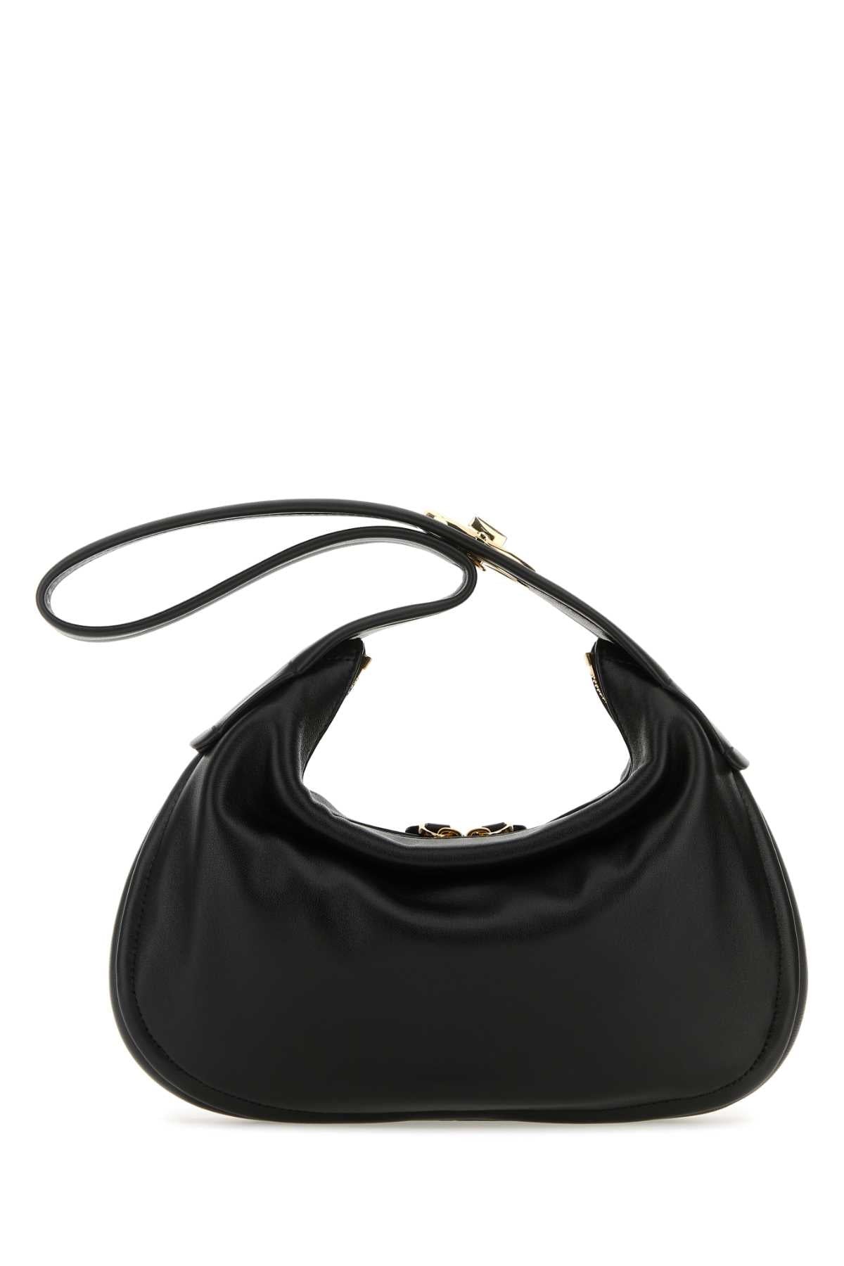 Valentino Garavani Women Black Nappa Leather Small Go-Hobo Shoulder Bag VALENTINO GARAVANI