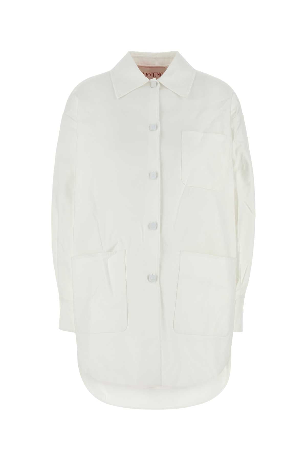 Valentino Garavani Women White Cotton Blend Oversize Jacket VALENTINO GARAVANI