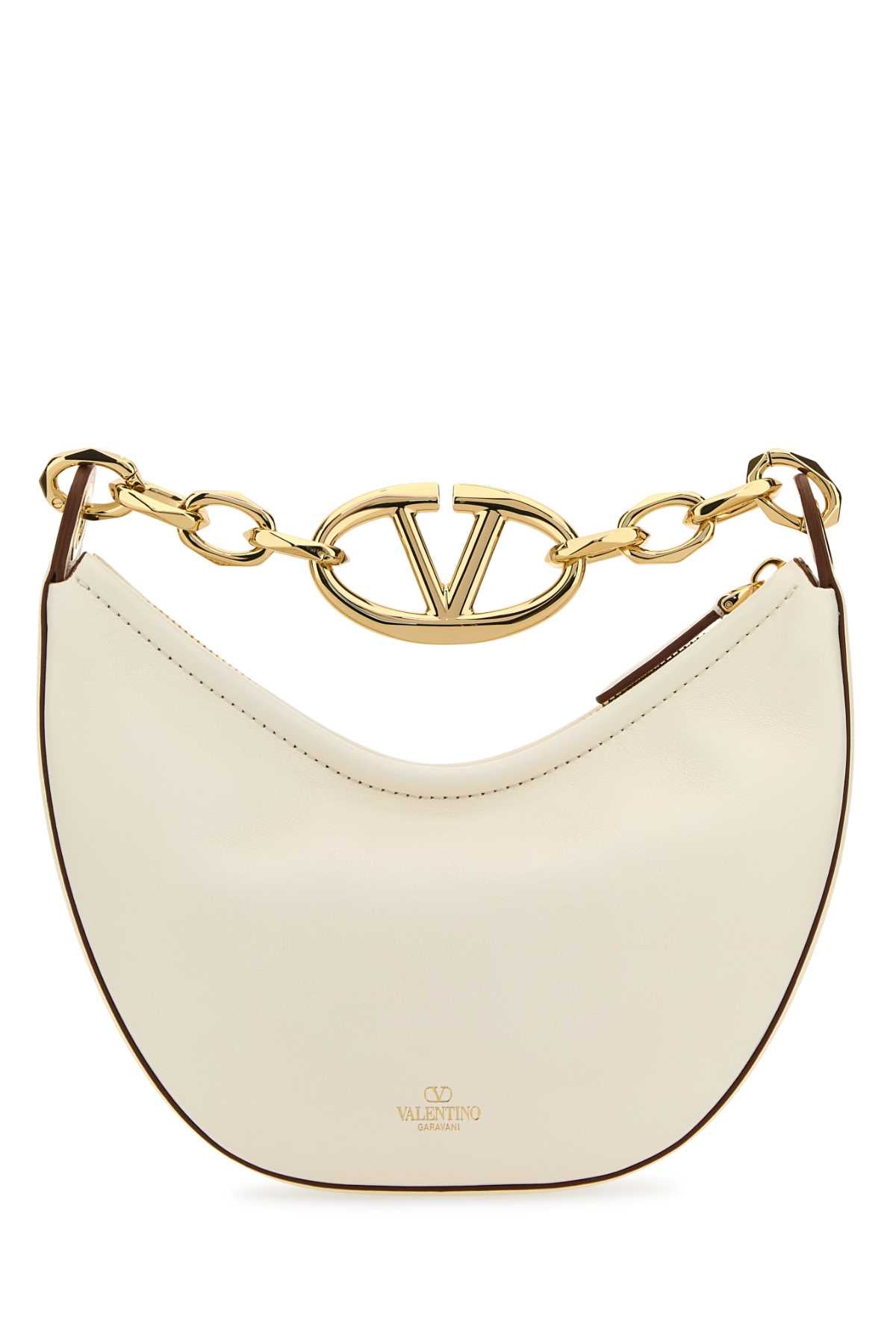 Valentino Garavani Women Ivory Leather Mini Hobo Vlogo Moon Handbag VALENTINO GARAVANI