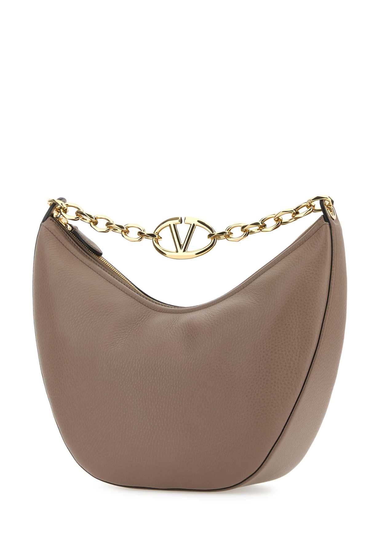 Valentino Garavani Women Antiqued Pink Leather Medium Hobo Vlogo Moon Shoulder Bag VALENTINO GARAVANI