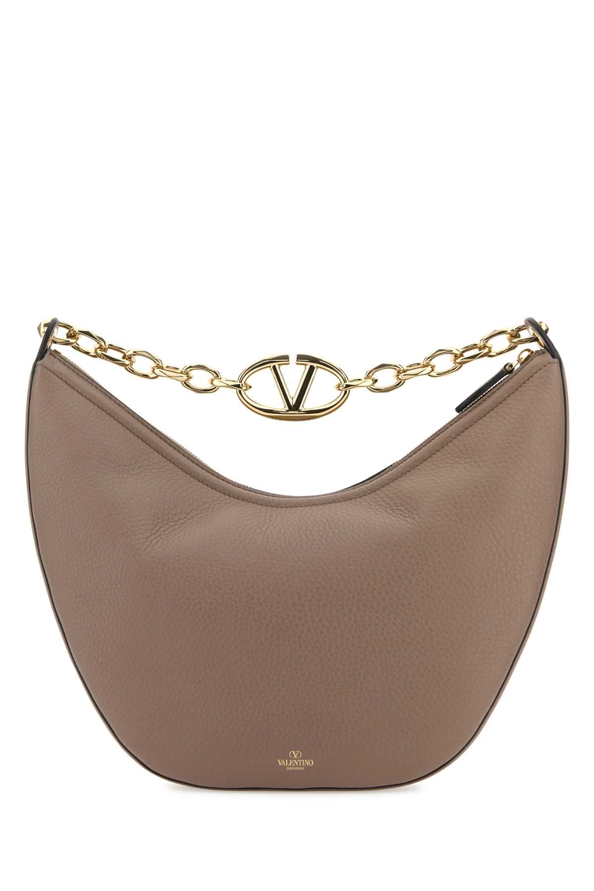 Valentino Garavani Women Antiqued Pink Leather Medium Hobo Vlogo Moon Shoulder Bag VALENTINO GARAVANI