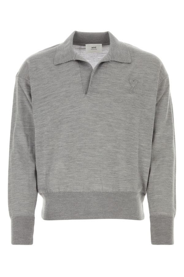 Ami Unisex Grey Wool Sweater