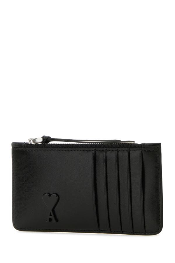 Ami Unisex Black Leather Card Holder
