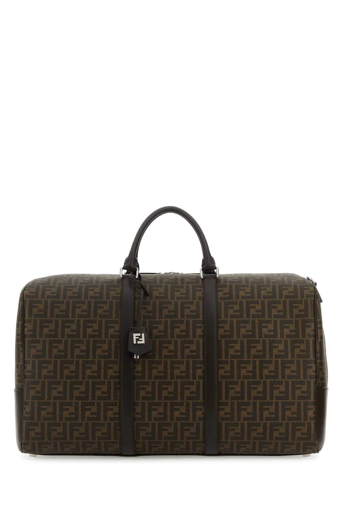 Fendi Women Embroidered Fabric Large Ff Duffle Travel Bag FENDI