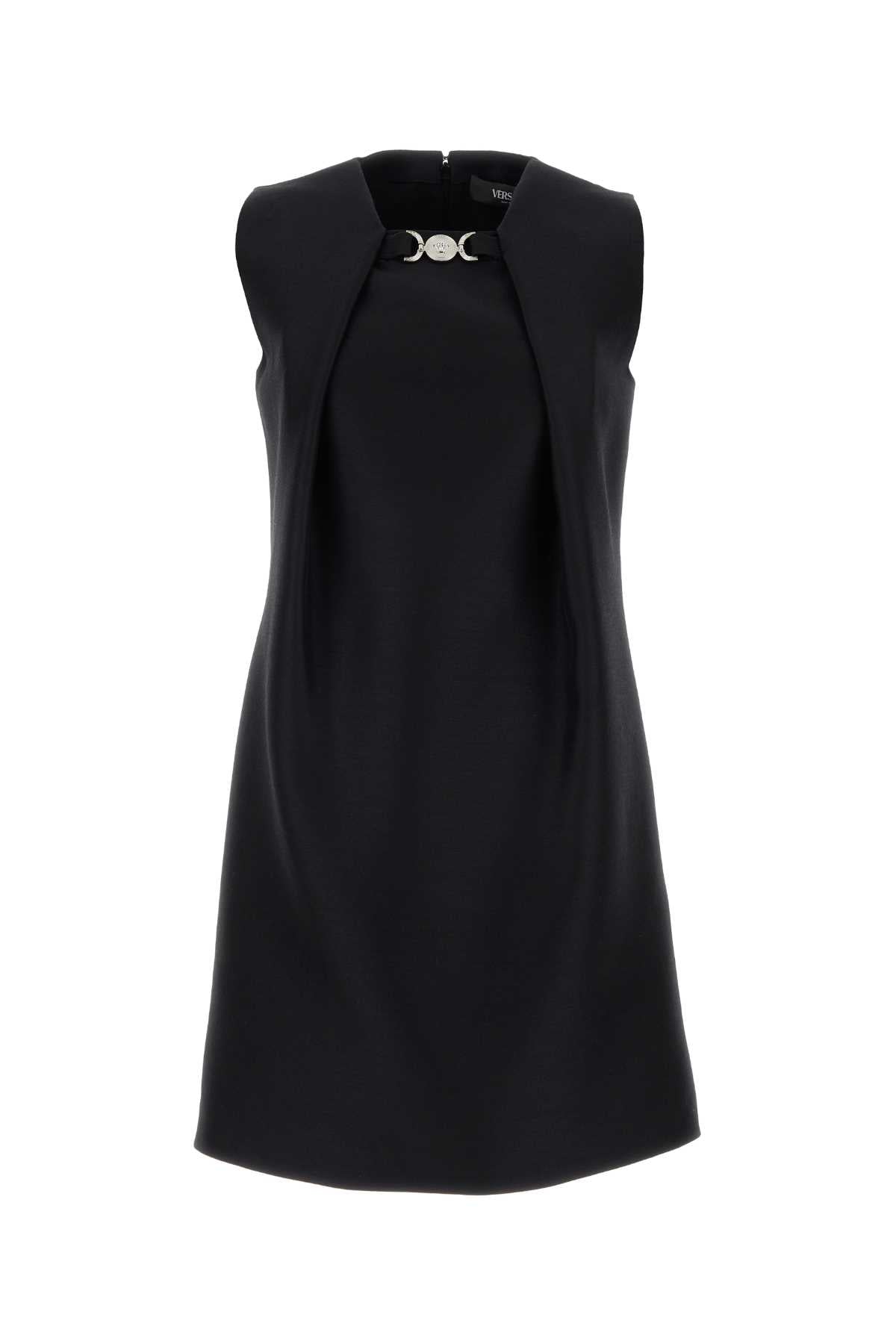 Versace Women Black Twill Mini Dress VERSACE