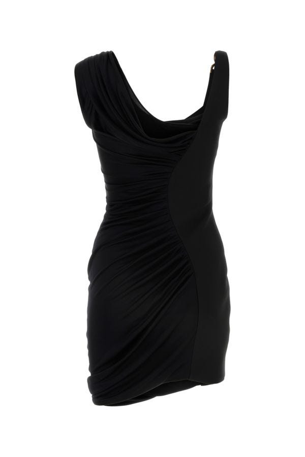 Versace Woman Black Crepe And Jersey Medusa  95 Mini Dress