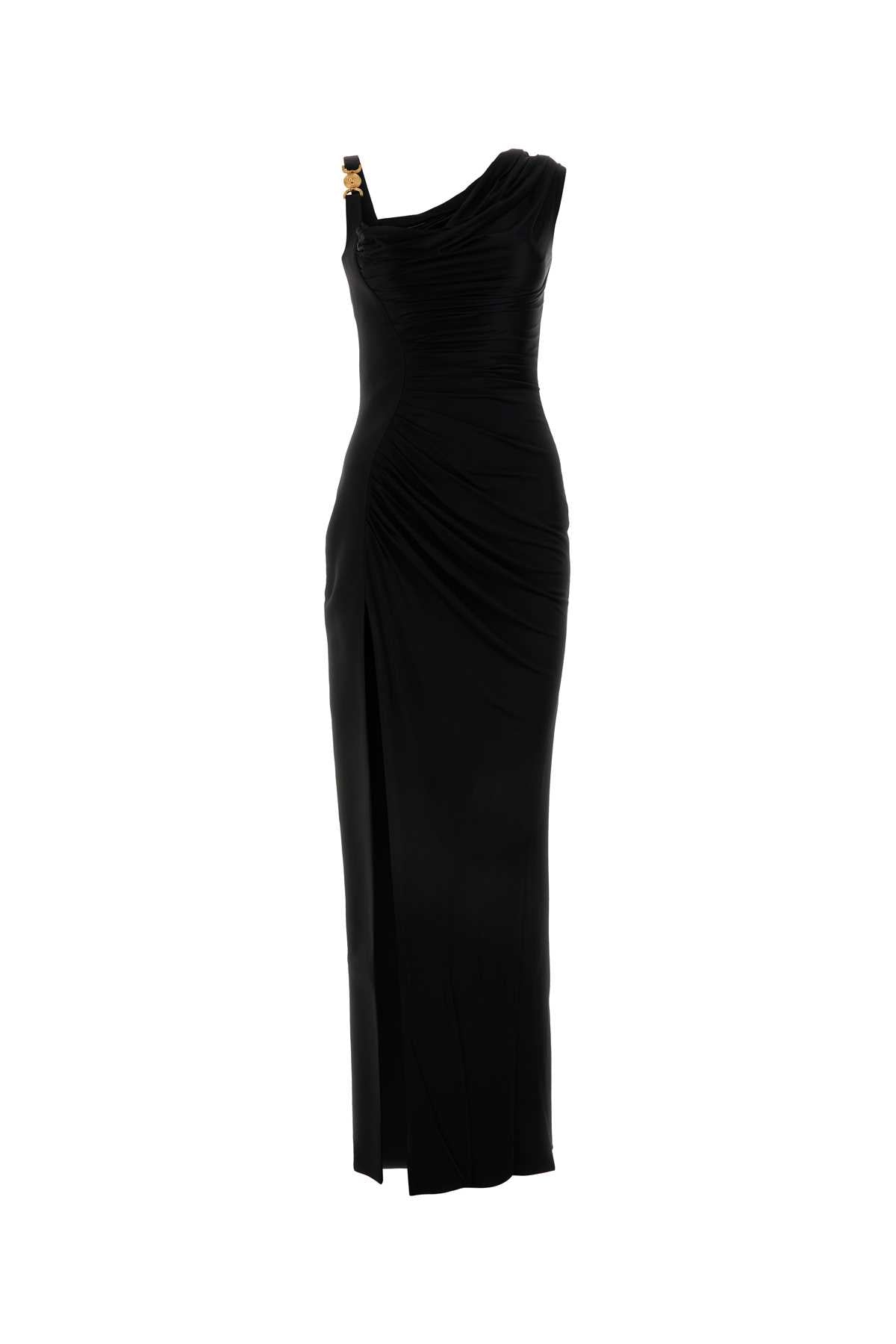 Versace Women Black Satin Long Dress