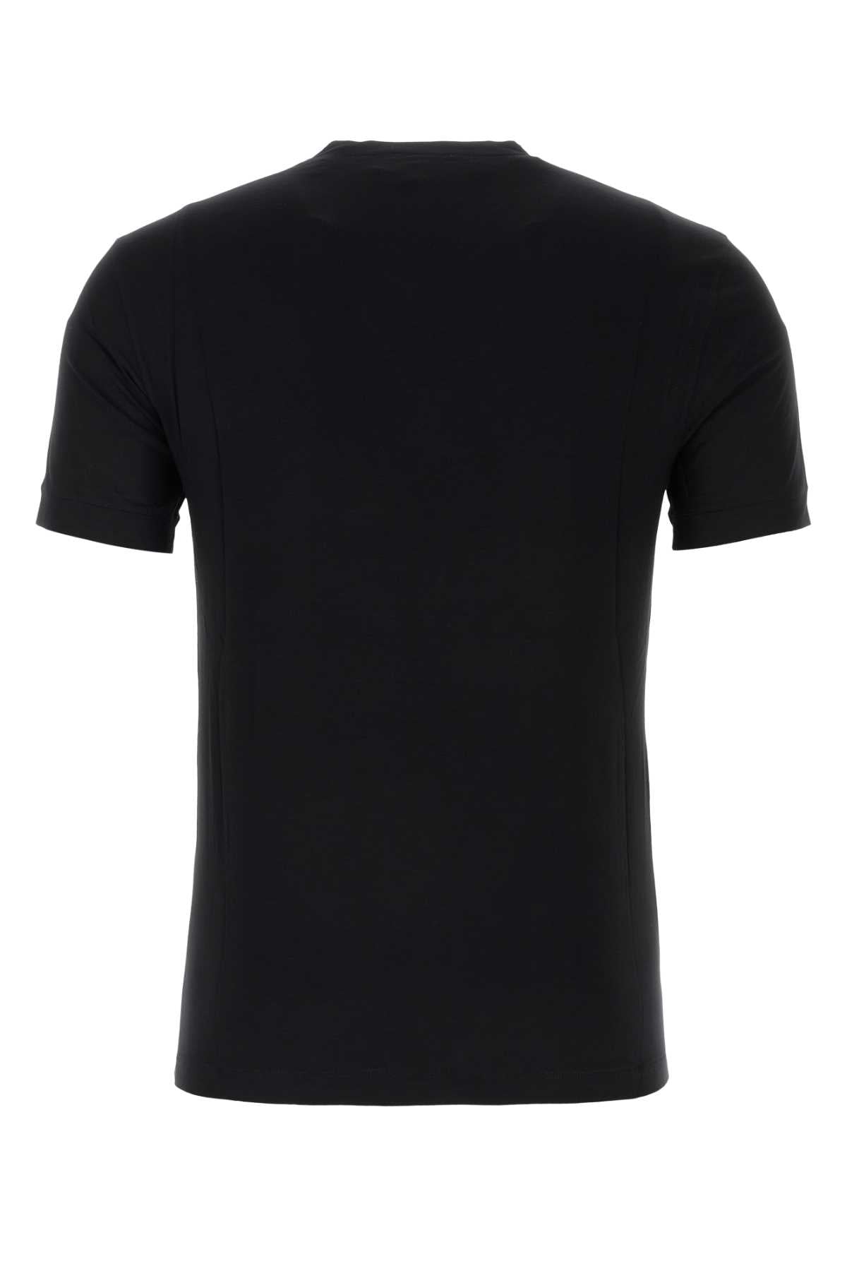 Giorgio Armani Men Black Stretch Viscose T-Shirt GIORGIO ARMANI