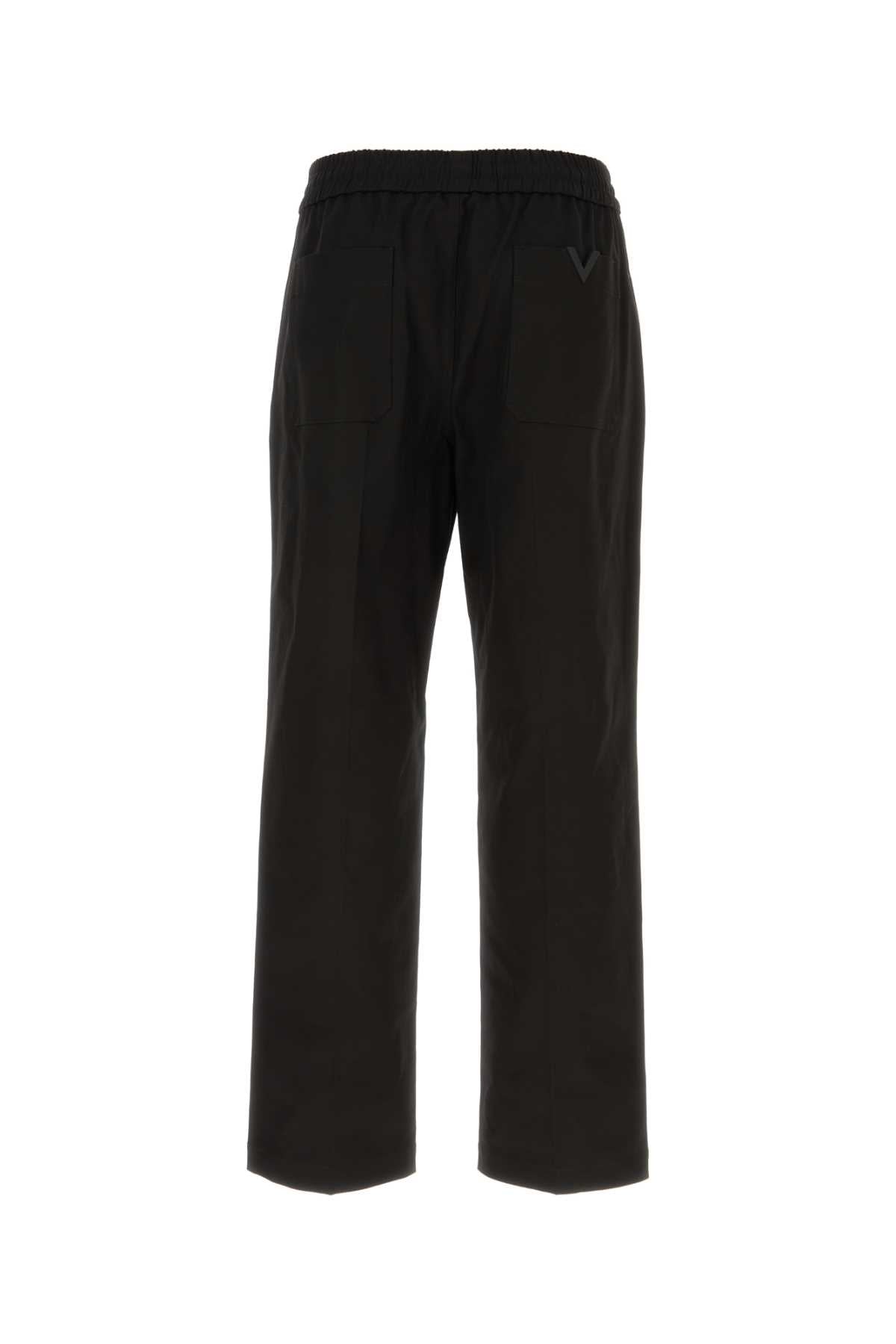 Valentino Garavani Men Black Stretch Cotton Pant VALENTINO GARAVANI