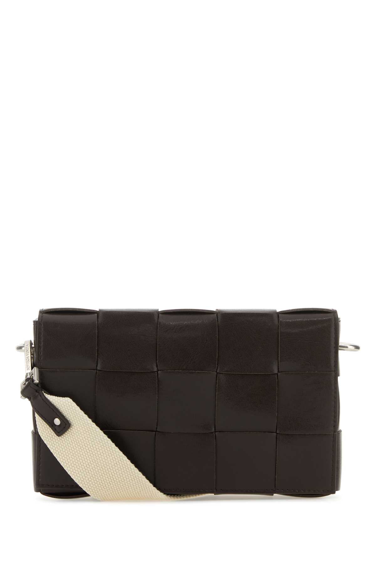 Bottega Veneta Men Dark Brown Leather Cassette Crossbody Bag BOTTEGA VENETA