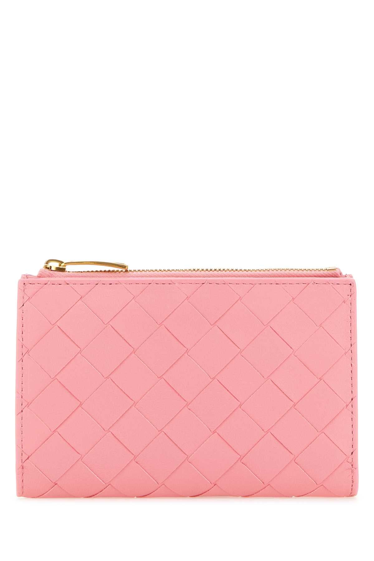 Bottega Veneta Women Pink Nappa Leather Medium Intrecciato Wallet BOTTEGA VENETA