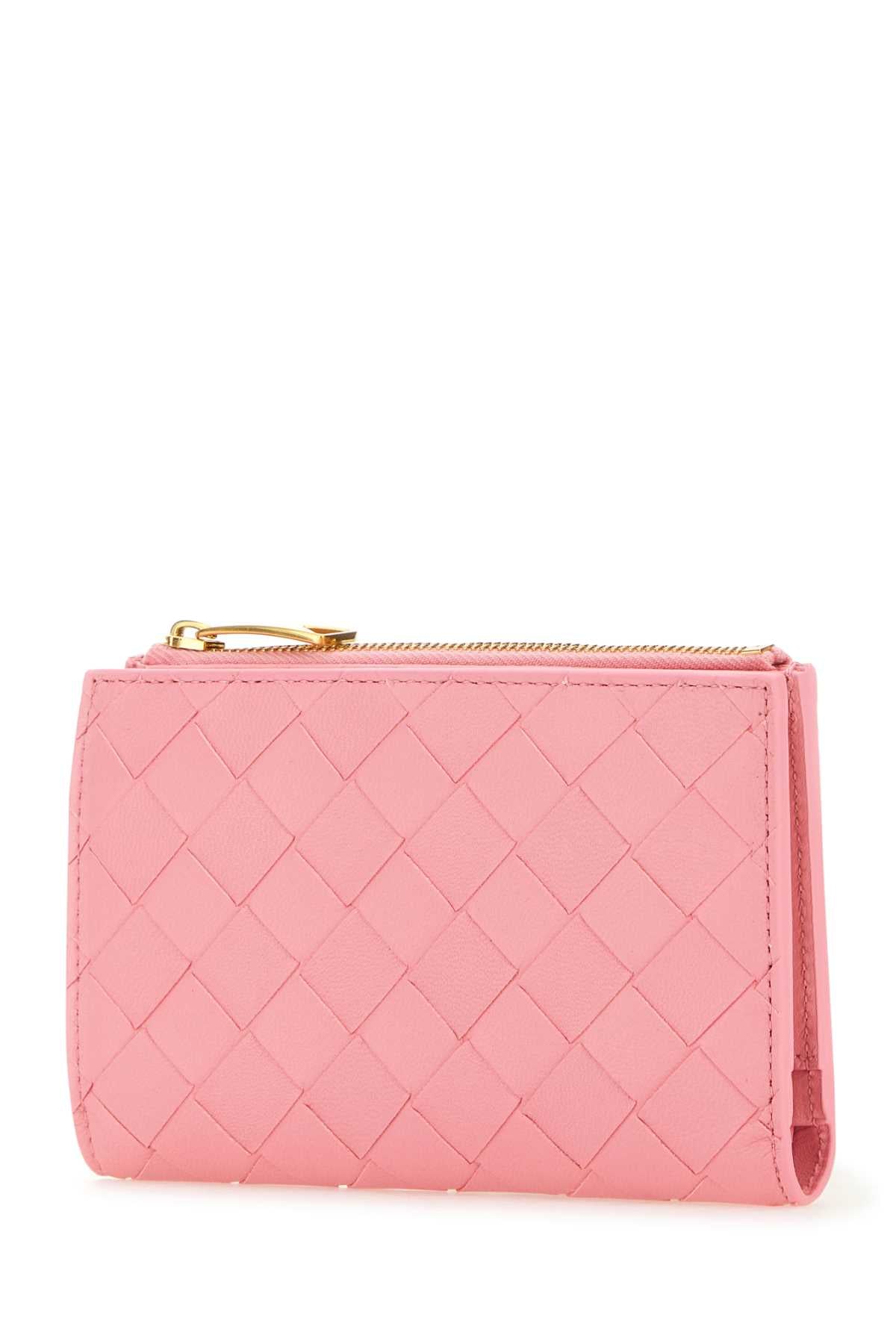 Bottega Veneta Women Pink Nappa Leather Medium Intrecciato Wallet BOTTEGA VENETA