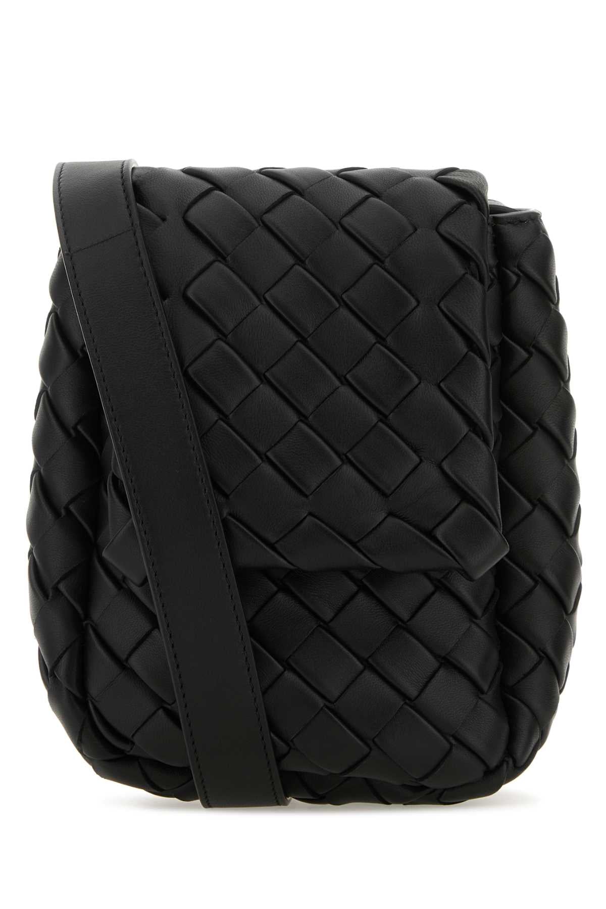 Bottega Veneta Men Black Leather Crossbody Bag BOTTEGA VENETA