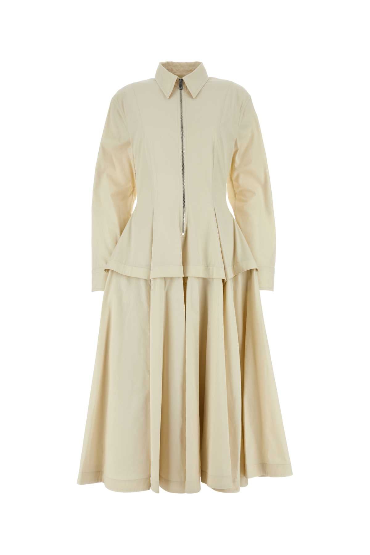 Bottega Veneta Women Sand Cotton Blend Shirt Dress BOTTEGA VENETA