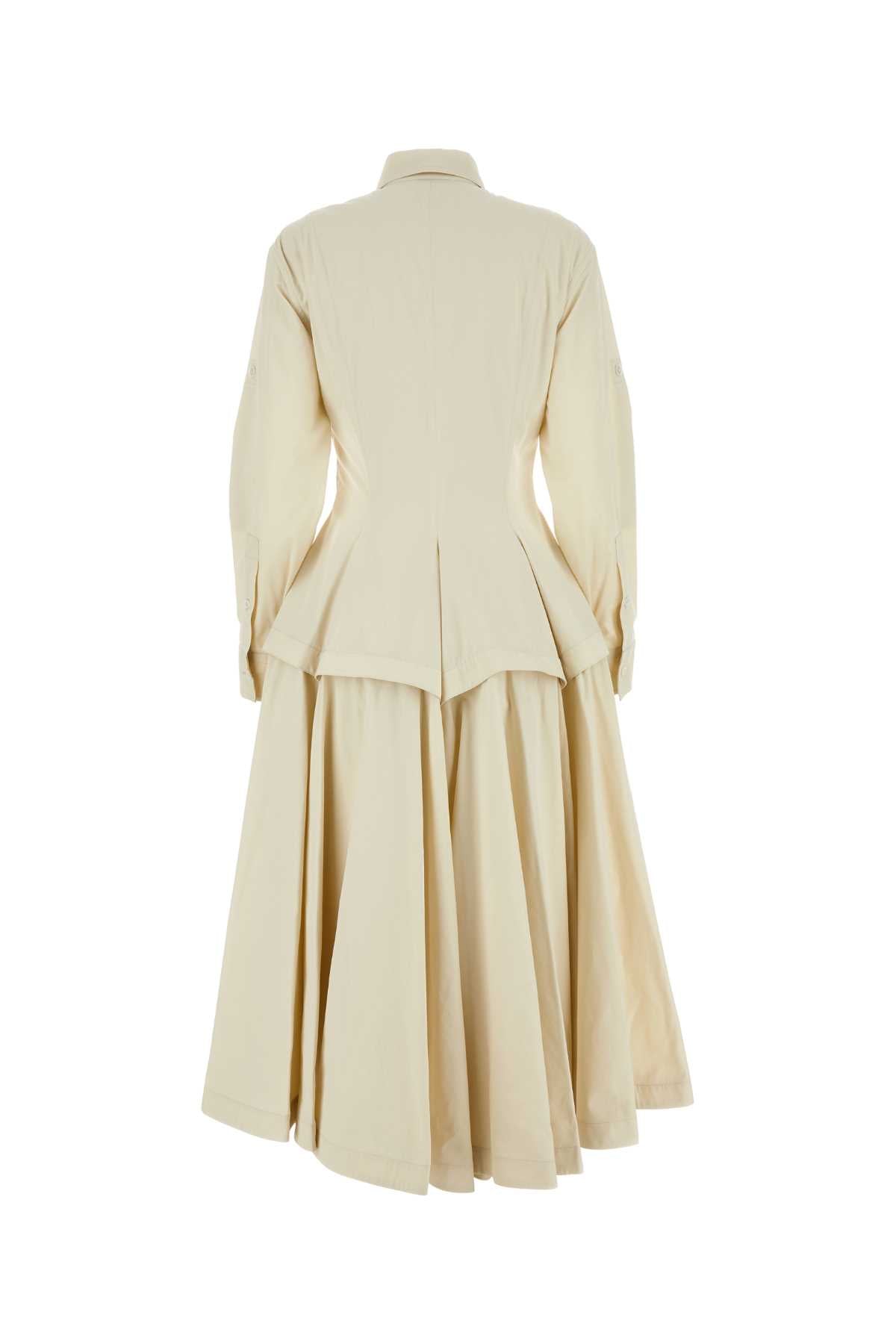 Bottega Veneta Women Sand Cotton Blend Shirt Dress BOTTEGA VENETA