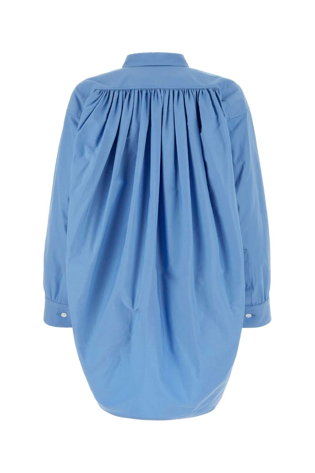 Bottega Veneta Women Light Blue Cotton Blend Oversize Shirt BOTTEGA VENETA