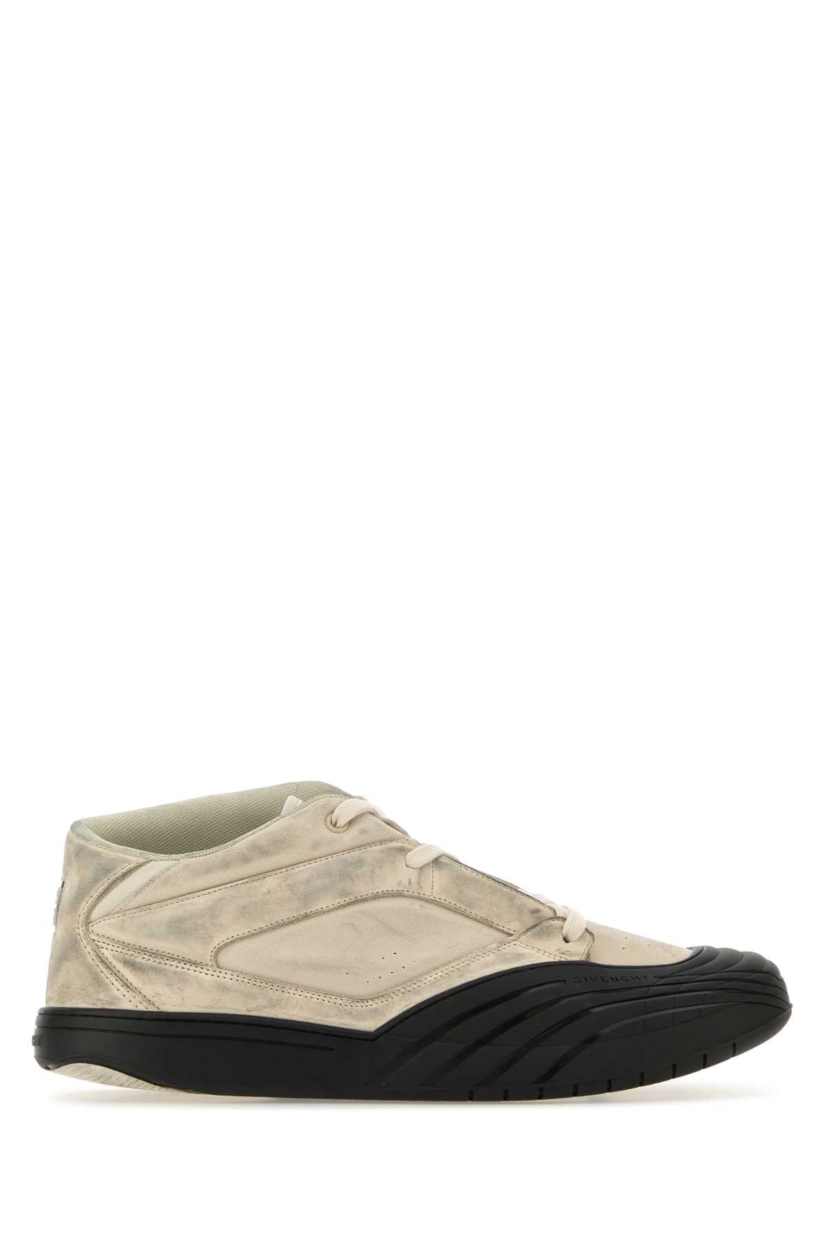 Givenchy Men Sand Fabric And Leather Skater Sneakers GIVENCHY